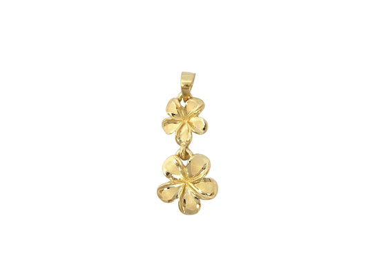 14K Plumeria #1,2 Pendant — Hawaiian jewelry from Ashley's Gift Shop