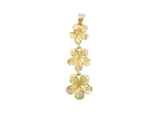 14K Plumeria #2,3,4 Pendant — Hawaiian jewelry from Ashley's Gift Shop
