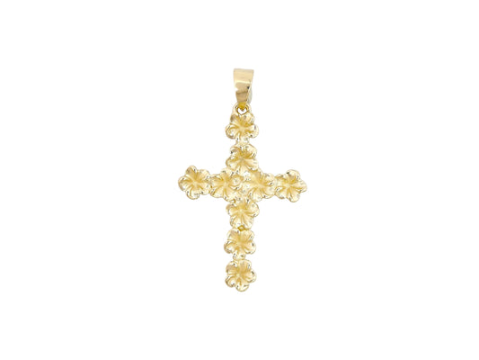 14K Plumeria Cross Pendant — Hawaiian jewelry from Ashley's Gift Shop