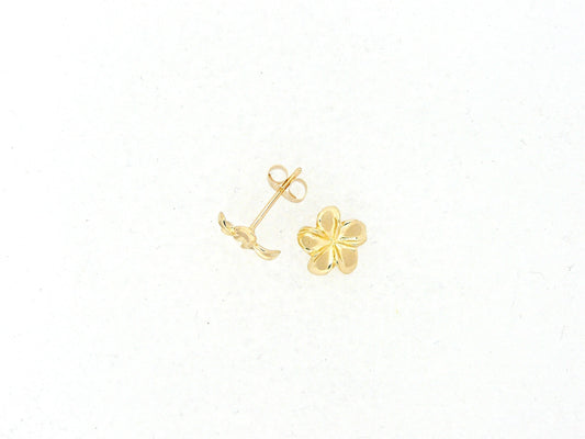 14K Plumeria Earring #1 — Hawaiian jewelry from Ashley's Gift Shop