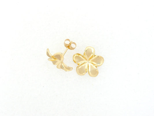 14K Plumeria Earring #4 — Hawaiian jewelry from Ashley's Gift Shop