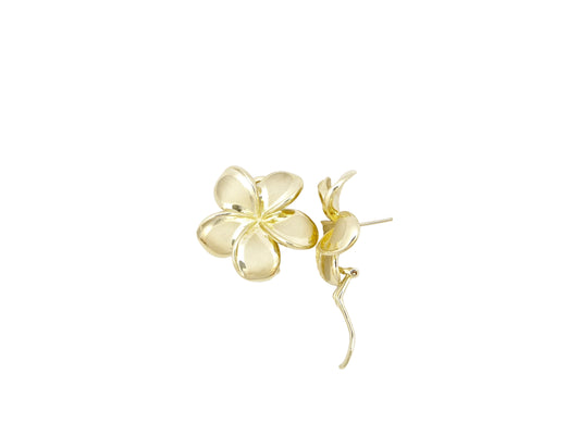 14K Plumeria Earring #6 — Hawaiian jewelry from Ashley's Gift Shop