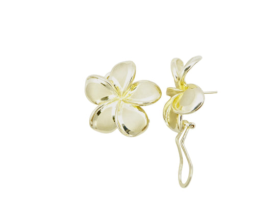 14K Plumeria Earring #7 — Hawaiian jewelry from Ashley's Gift Shop