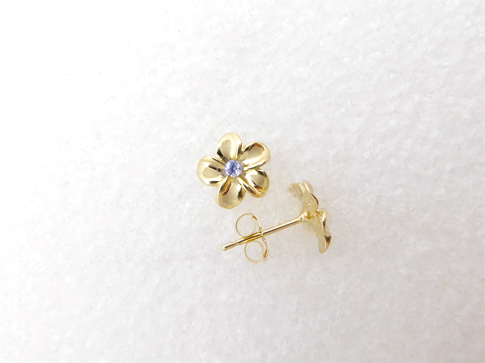 Plumeria Earring w/Tanzanite #1 image 0