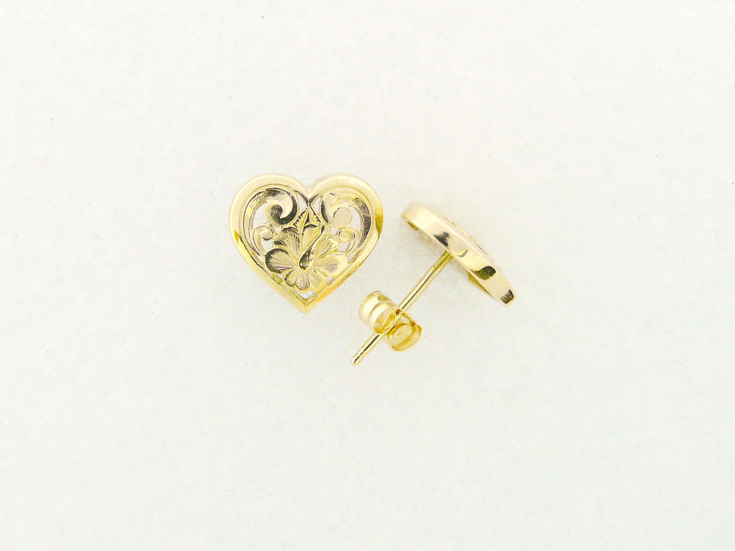Plumeria Heart Earring #1 image 0