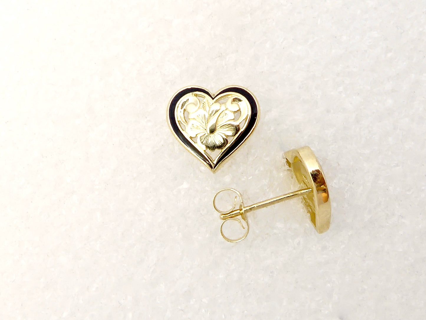 Plumeria Heart Earring #1 image 0