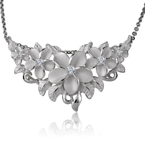 Hawaiian 925 Sterling Silver plumeria leave slider pendant, 10-15-10mm, featuring detailed floral design, suitable.