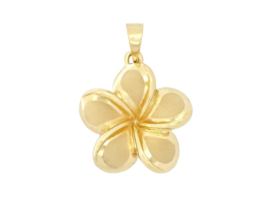 14K Plumeria Pendant - #7 — Hawaiian jewelry from Ashley's Gift Shop