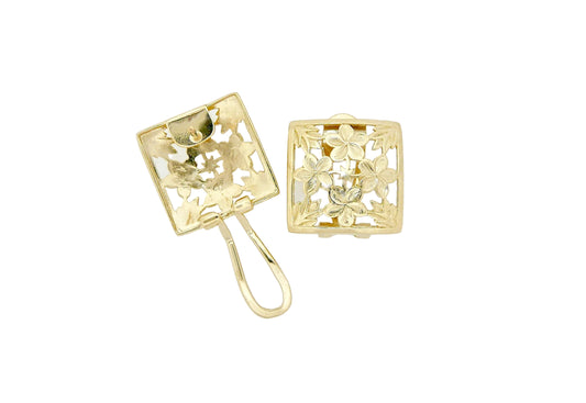 14K Plumeria Quilt Earring - Large — Hawaiian jewelry from Ashley's Gift Shop