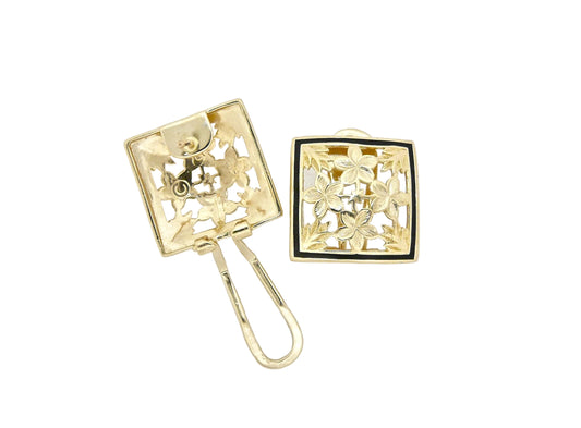 14K Plumeria Quilt Earring - Large — Hawaiian jewelry from Ashley's Gift Shop