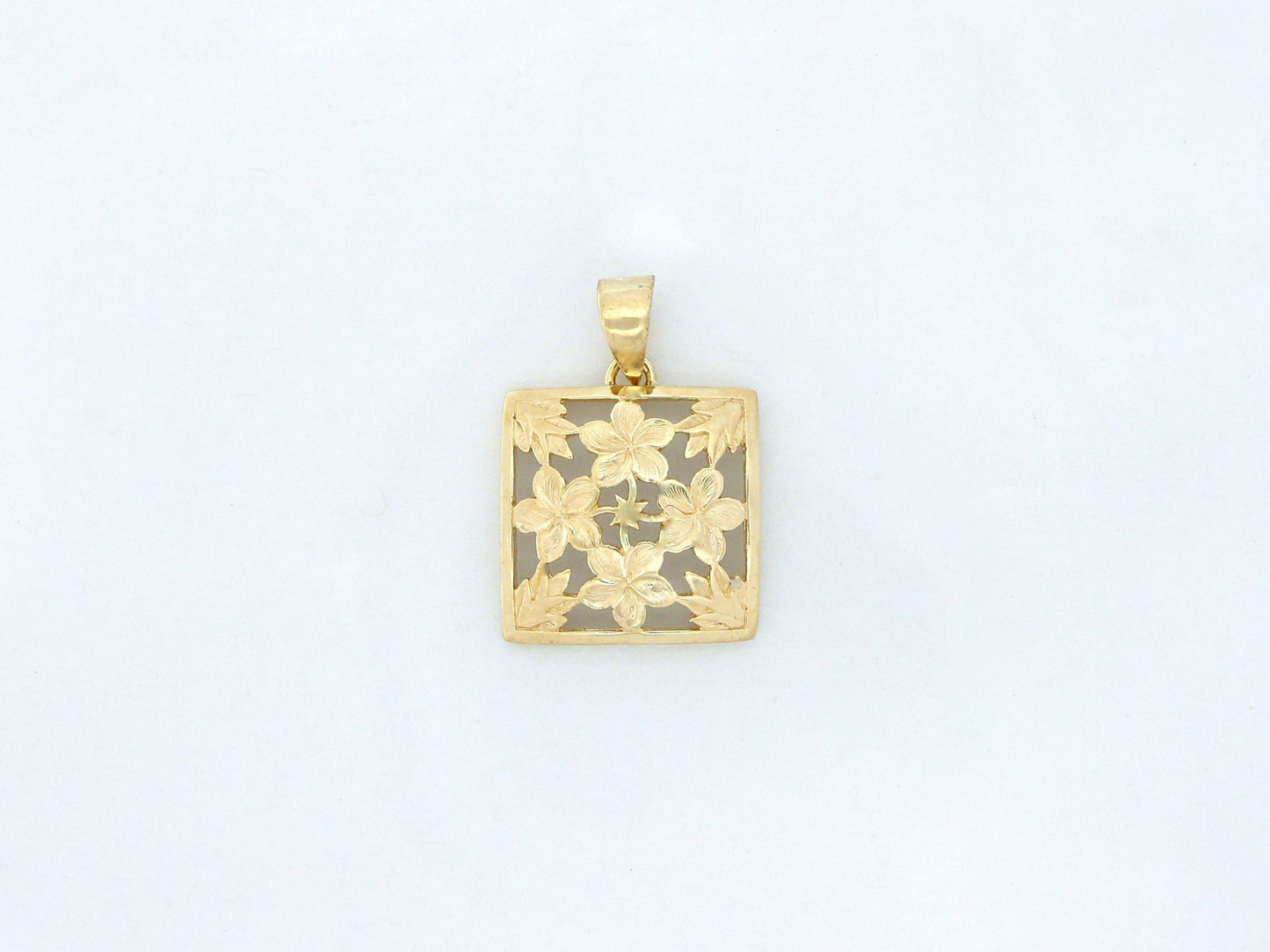 Plumeria Quilt Pendant - Small image 0