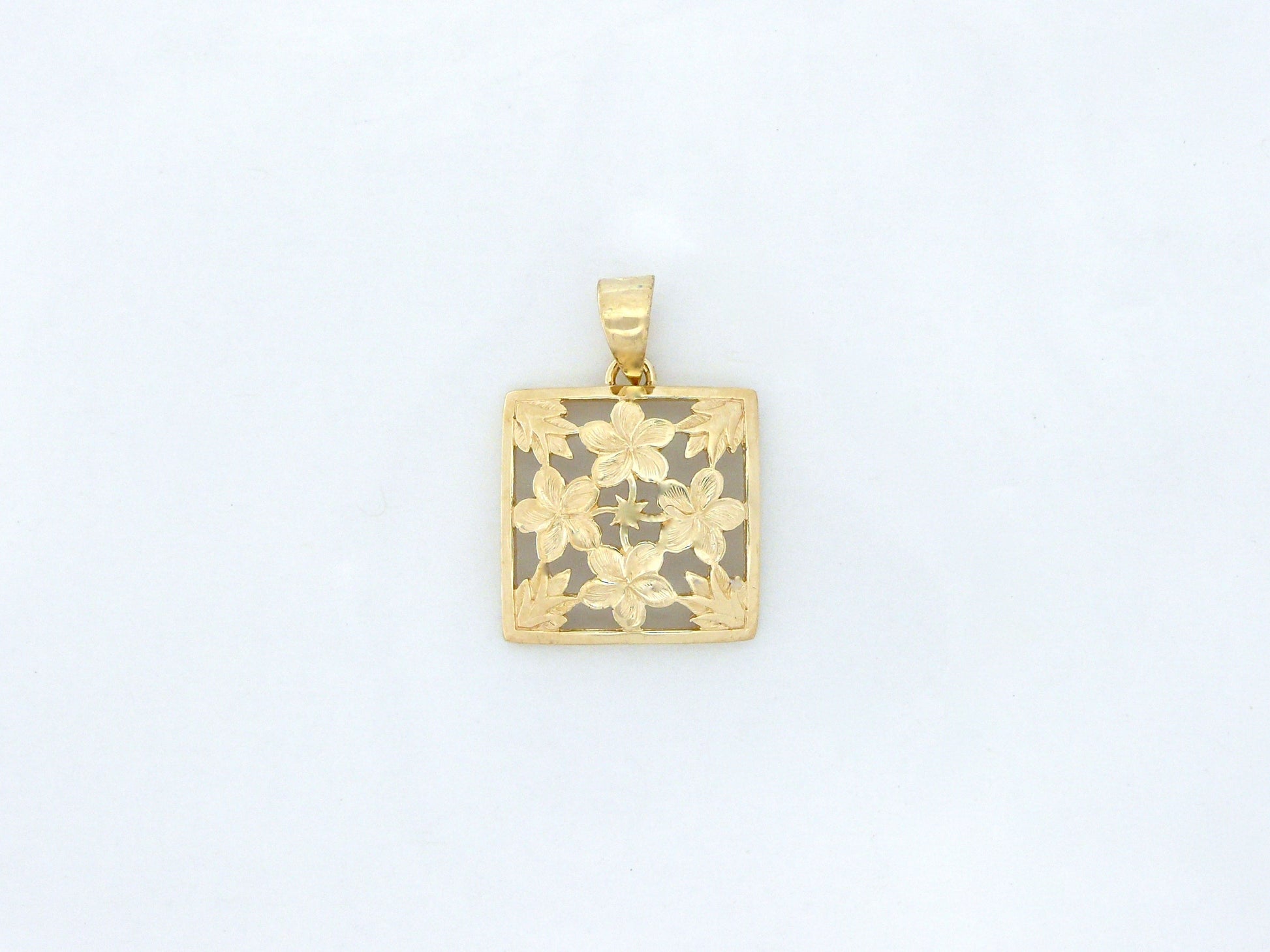 Plumeria Quilt Pendant - Small image 0