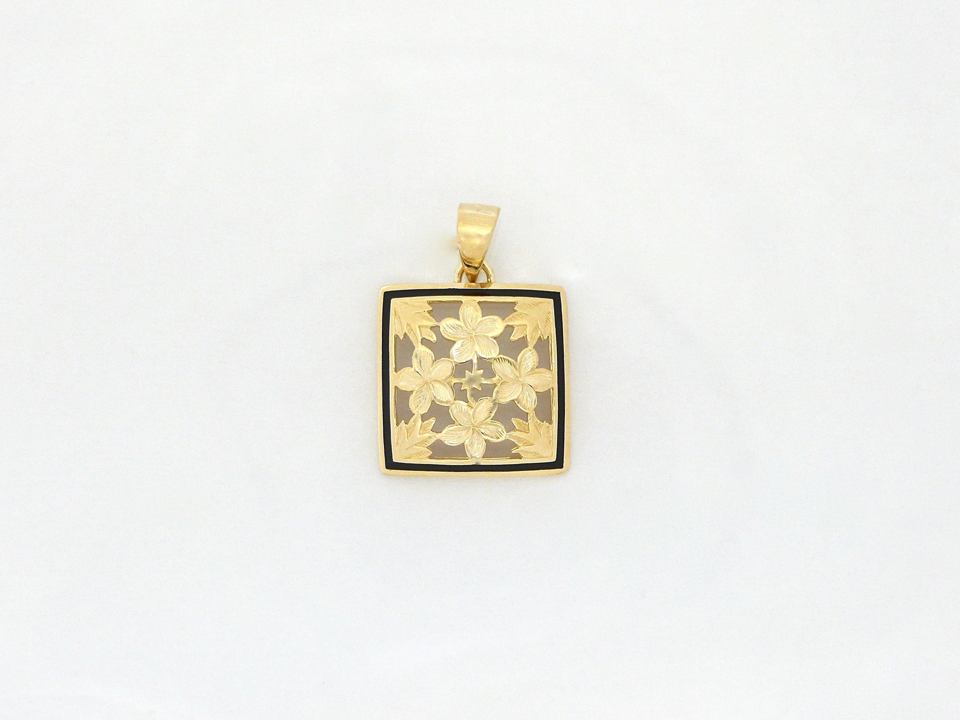 Plumeria Quilt Pendant - Small image 0