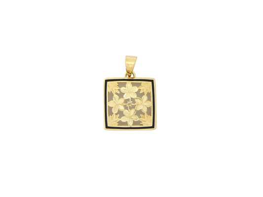 14K Plumeria Quilt Pendant - Small — Hawaiian jewelry from Ashley's Gift Shop