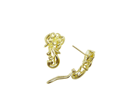 14K Plumeria Scroll Clip Earring — Hawaiian jewelry from Ashley's Gift Shop