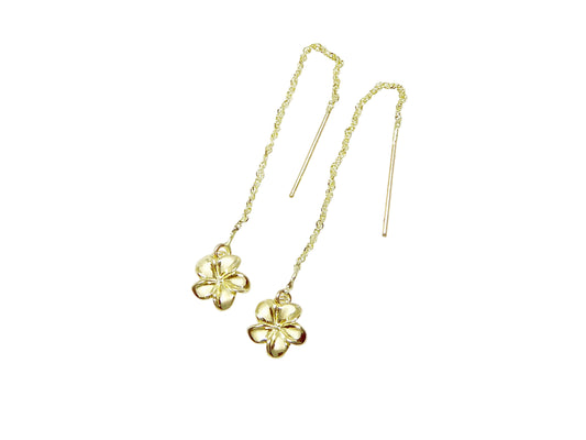 14K Plumeria Strand Earring #1 — Hawaiian jewelry from Ashley's Gift Shop