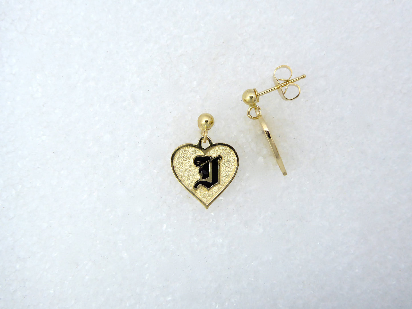 Raised Enamel Heart Dangle Earring image 0