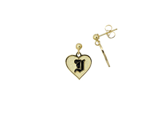 14K Raised Enamel Heart Dangle Earring — Hawaiian jewelry from Ashley's Gift Shop