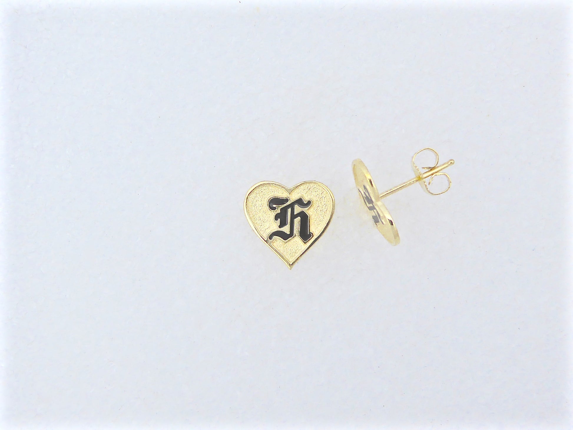 Raised Enamel Heart Stud Earring image 0