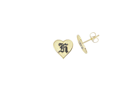 14K Raised Enamel Heart Stud Earring — Hawaiian jewelry from Ashley's Gift Shop