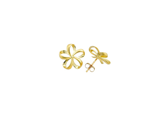 14K Ribbon Plumeria Earring - Medium — Hawaiian jewelry from Ashley's Gift Shop