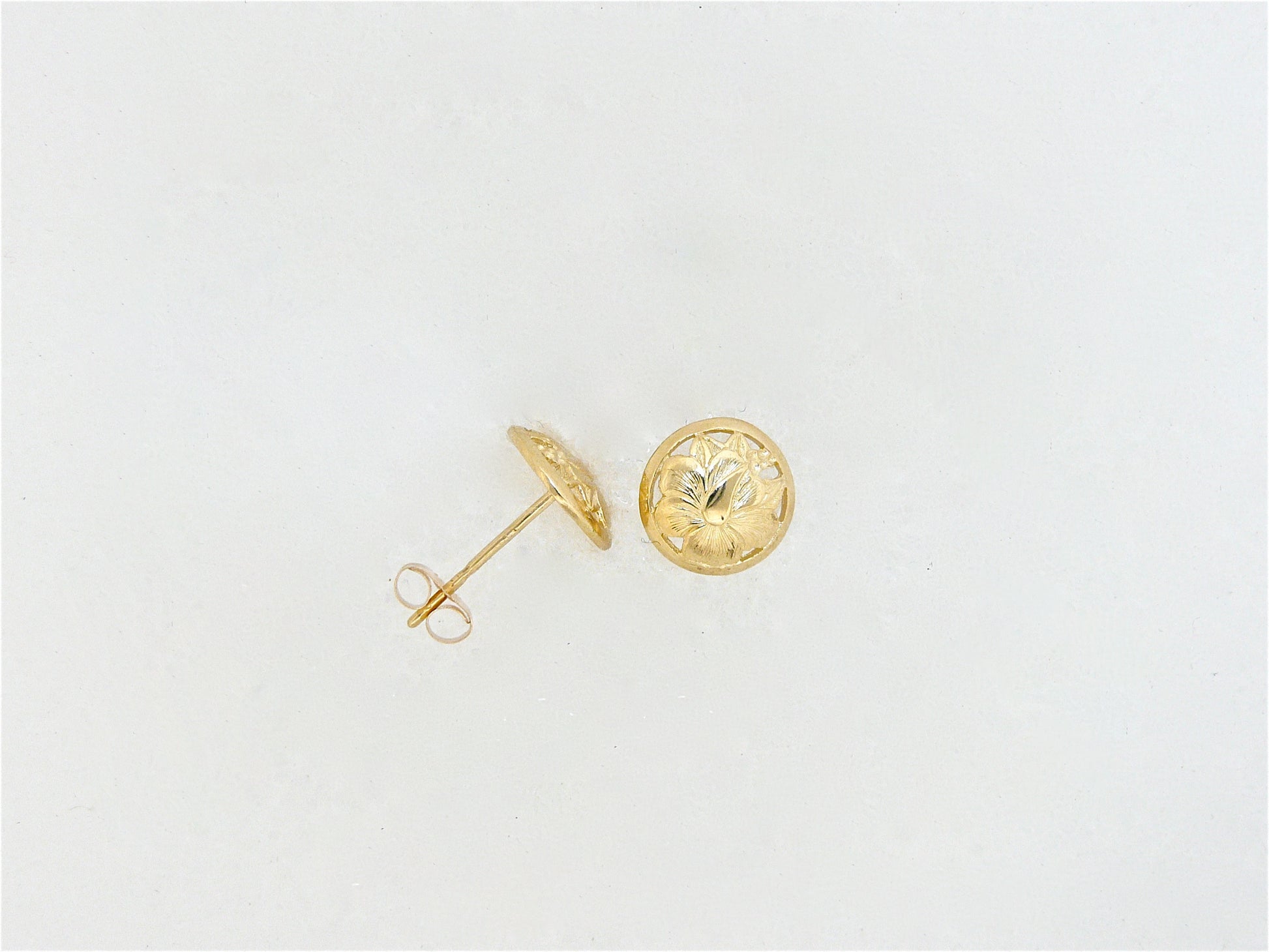 Round Hibiscus Cut Out Earring - Small image 0