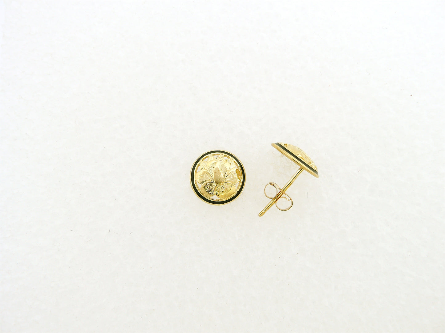 Round Hibiscus Cut Out Earring - Small image 0