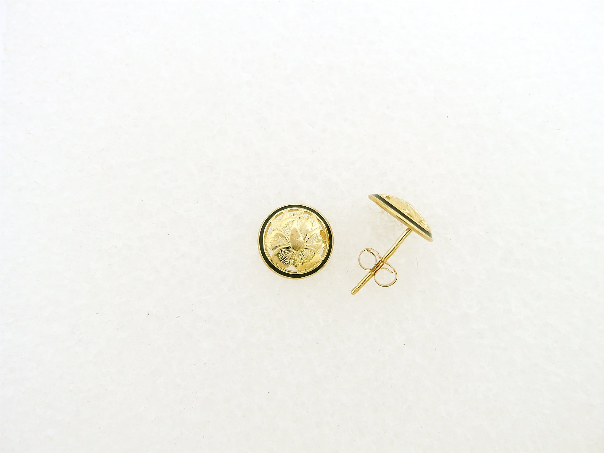 Round Hibiscus Cut Out Earring - Small image 0