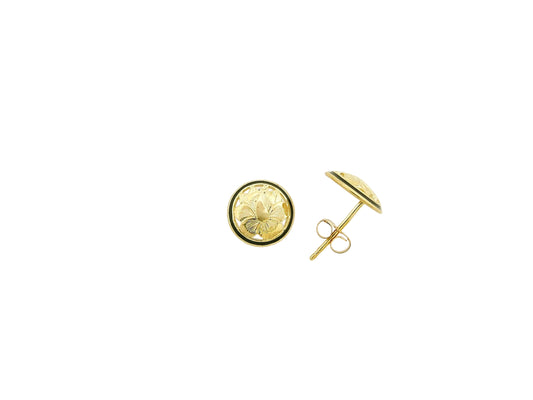 14K Round Hibiscus Cut Out Earring - Small — Hawaiian jewelry from Ashley's Gift Shop