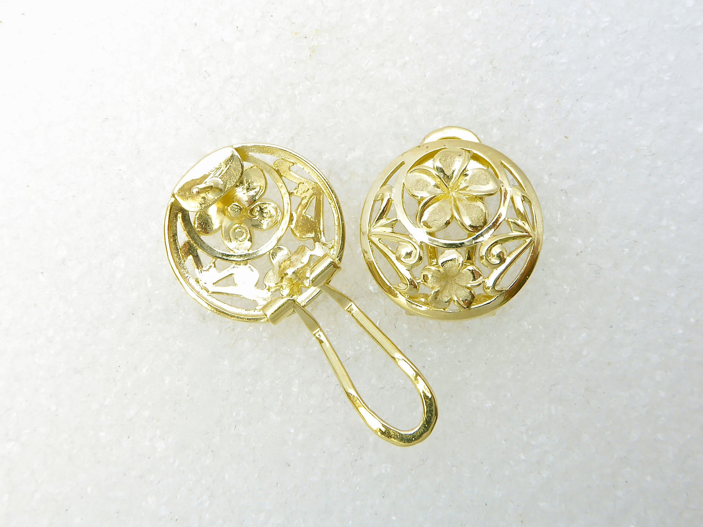 Round Plumeria Earring - Medium image 0