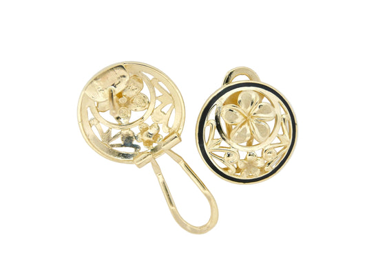 14K Round Plumeria Earring - Medium — Hawaiian jewelry from Ashley's Gift Shop