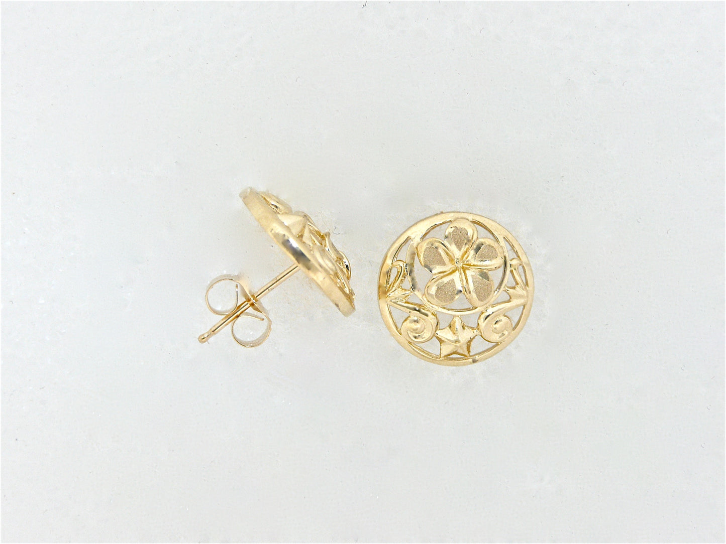 Round Plumeria Earring - Small image 0