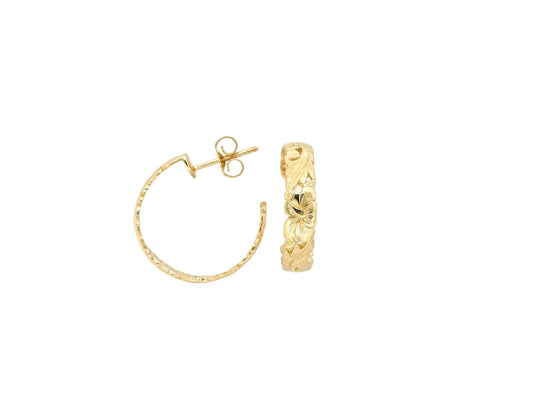 14K Scallop Earring - 1 Large — Hawaiian jewelry from Ashley's Gift Shop
