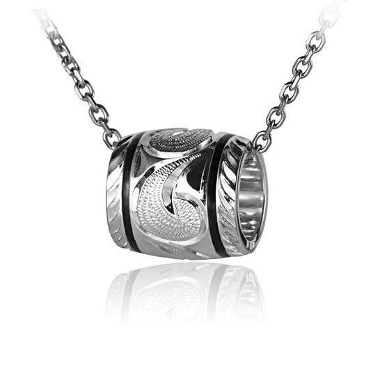 Scroll Barrel B/B Pendant in a large size, featuring intricate scroll and barrel design, perfect for stylish jewelry accessories.