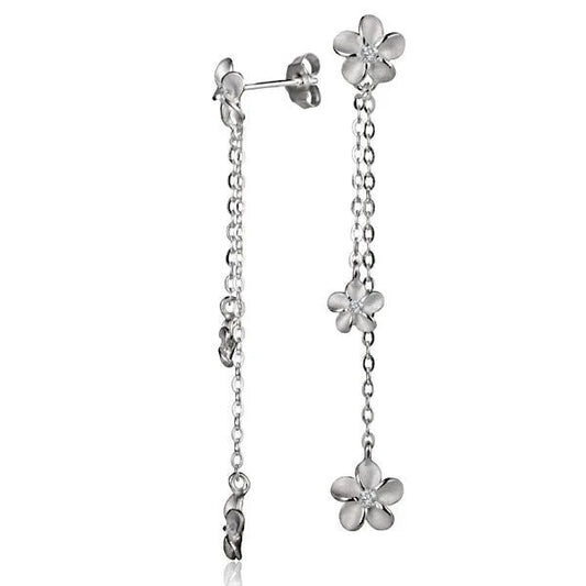 SE Flower w/chains 6+8Flower - 8mm — 925 Sterling Silver Hawaiian jewelry from Ashley's Gift Shop