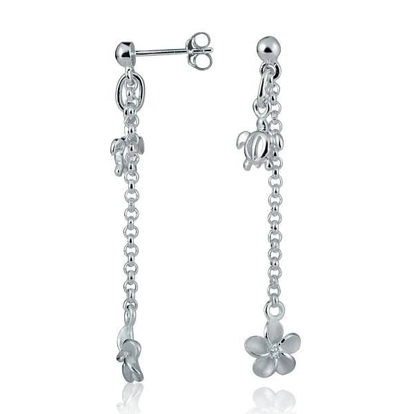 Hawaiian 925 Sterling Silver tiny sterling silver dolphin hook earring with a sleek, minimalist design.