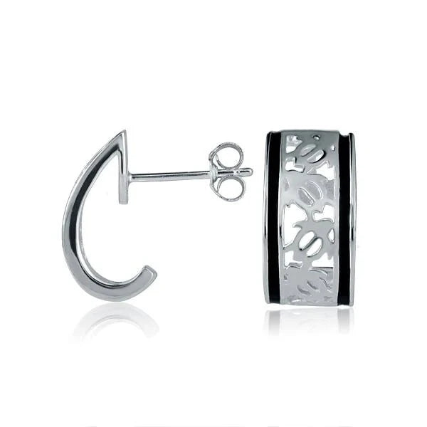 Hawaiian 925 Sterling Silver half Moon Honu earring featuring a turtle design.