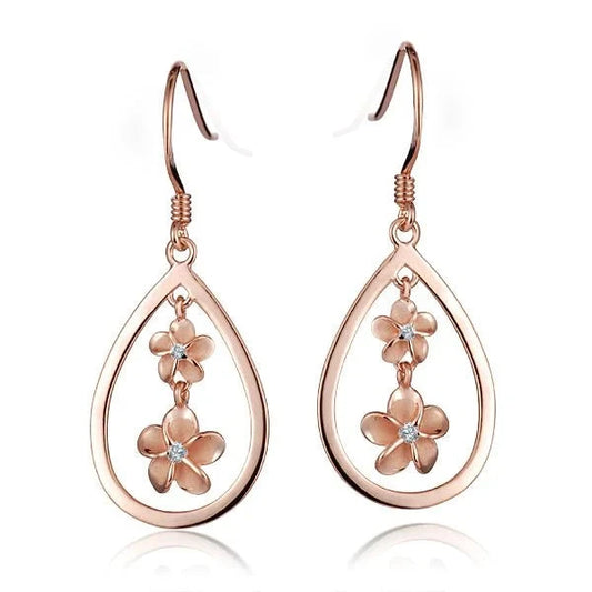 6 + 8mm in Drop PG Plated Hook Earring — 925 Sterling Silver Hawaiian jewelry from Ashley's Gift Shop