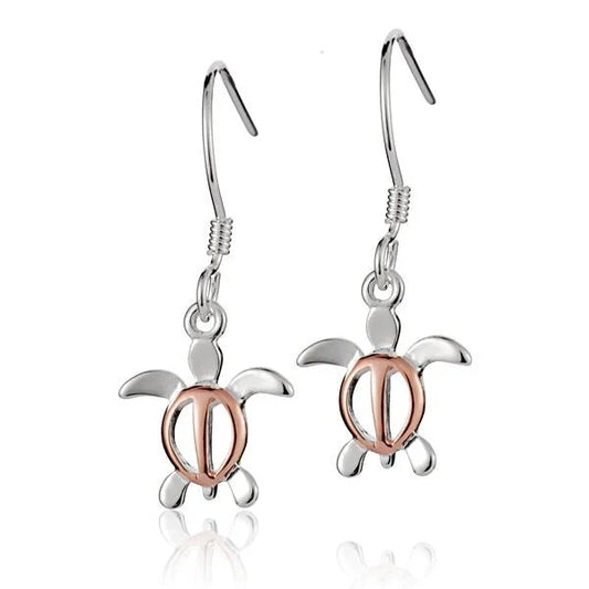 Honu (S) PG plated hook earring in 925 sterling silver, featuring a sleek and stylish design with a gold-plated finish.