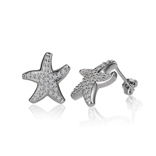 SE Starfish CZ Post Earring — 925 Sterling Silver Hawaiian jewelry from Ashley's Gift Shop