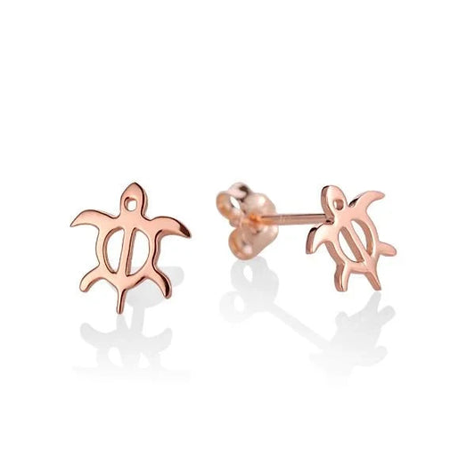 Sterling silver Honu (XS) PG plated post earring featuring a small turtle design, crafted from 925 silver.