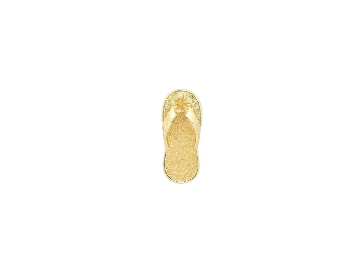 Hawaiian 14K Gold large 14K gold slipper pendant featuring a detailed design.