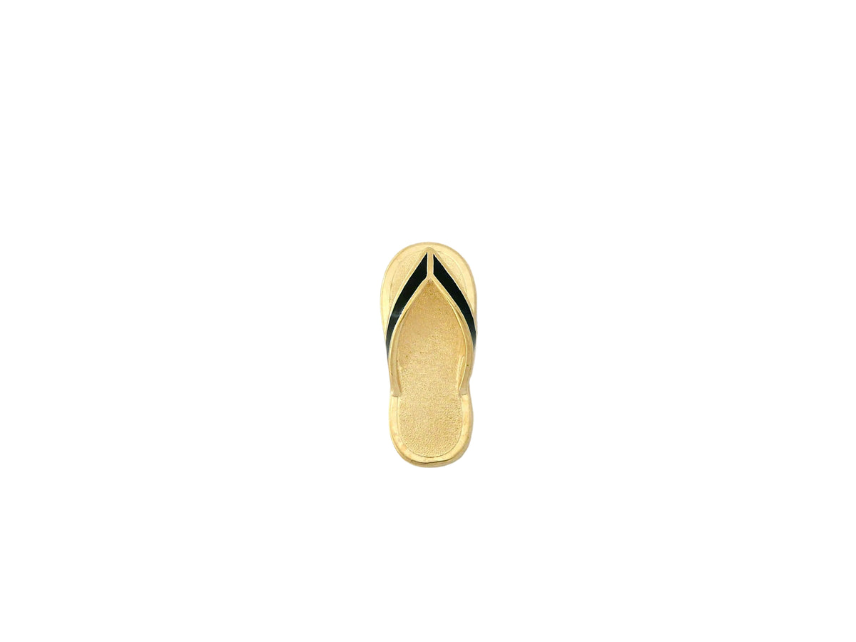 Hawaiian 14K Gold large 14K gold slipper pendant with detailed design.