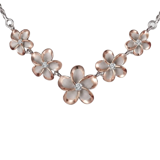 Rhoidum Plumeria 2T PG Rope Necklace - 10~15mm — 925 Sterling Silver Hawaiian jewelry from Ashley's Gift Shop