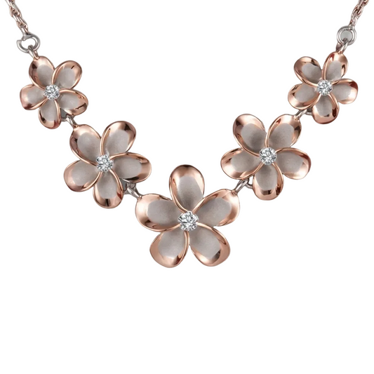 Rhoidum Plumeria 2T PG Rope Necklace - 12~18mm — 925 Sterling Silver Hawaiian jewelry from Ashley's Gift Shop