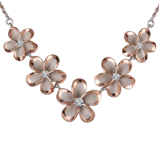 Rhoidum Plumeria 2T PG Rope Necklace - 15~20mm — 925 Sterling Silver Hawaiian jewelry from Ashley's Gift Shop
