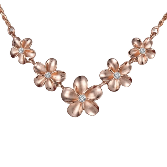 Plumeria Rope PG Coating Necklace - 10~15mm — 925 Sterling Silver Hawaiian jewelry from Ashley's Gift Shop