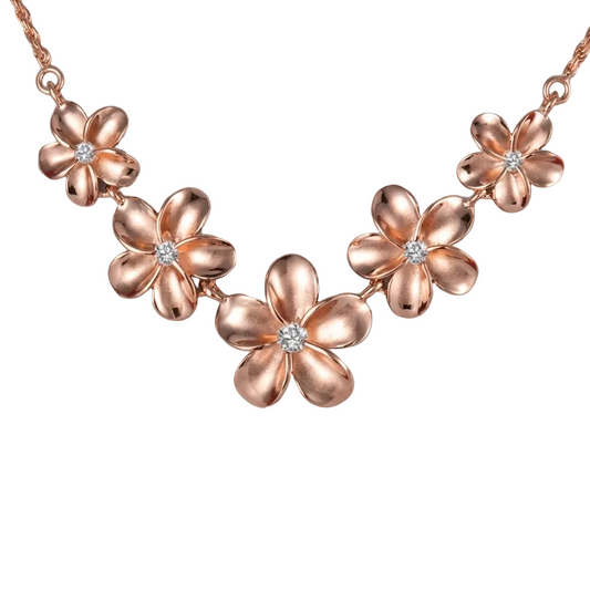 Plumeria Rope PG Coating Necklace - 12~18mm — 925 Sterling Silver Hawaiian jewelry from Ashley's Gift Shop