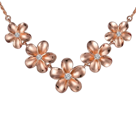 Plumeria Rope PG Coating Necklace - 15~20mm — 925 Sterling Silver Hawaiian jewelry from Ashley's Gift Shop