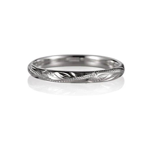 Hawaiian 925 Sterling Silver scroll ring with 2mm band, crafted in 925 silver, featuring intricate scroll design.